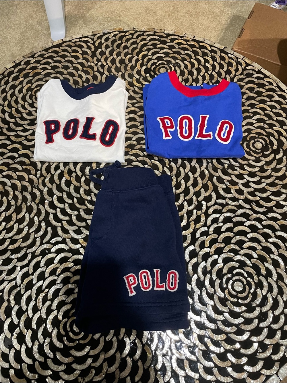Polo by Ralph Lauren Kids Set - White, Royal Blue & Navy